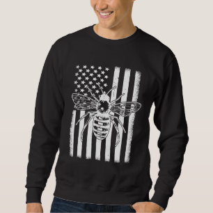 American Flag Honey Bee Honeycomb Beekeeper Beekee Sweatshirt
