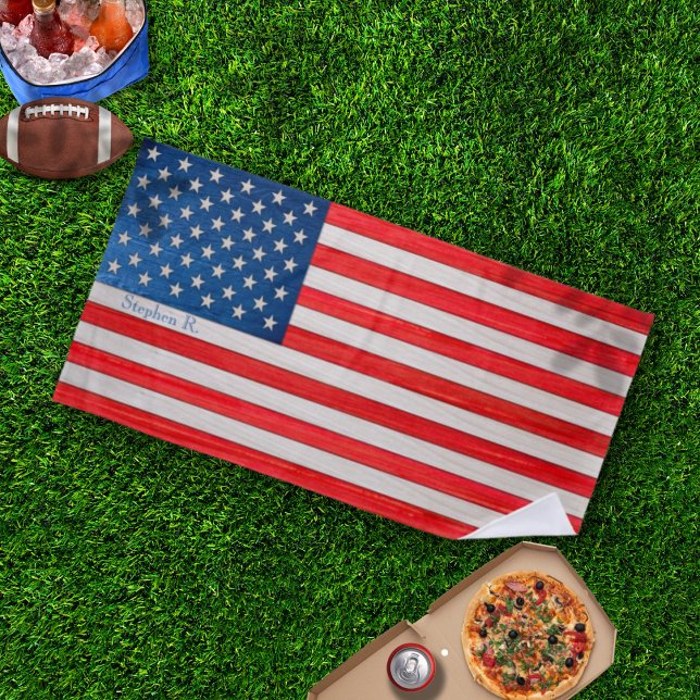  American Flag Horizontal Orientation Beach Towel (Creator Uploaded)