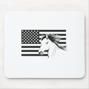 American Flag Horseback Riding Apparel - Horse Mouse Pad