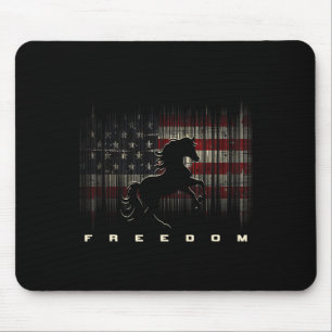 American Flag Horseback Riding Apparel - Horse Mouse Pad