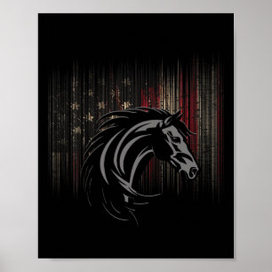 American Flag Horseback Riding Apparel - Horse Poster