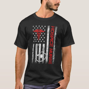 American Flag Hospice Nurse End of Life Palliative T-Shirt