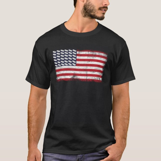 American Flag Hot Dog  National Mustard Day T-Shirt (Front)