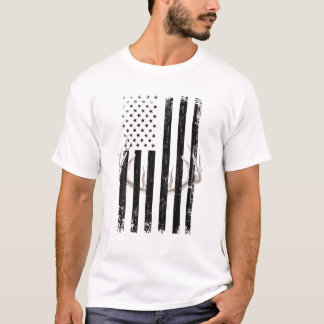 American Flag Hunter Hunting Antlers Gift T-Shirt