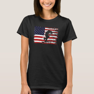 American Flag Ice Hockey Player Sport Patriotic 4t T-Shirt