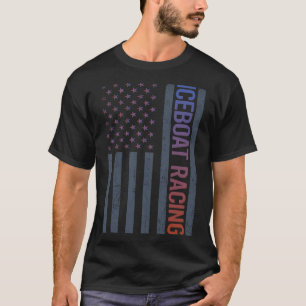 American Flag Iceboat Racing Race T-Shirt
