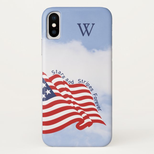 American Flag Illustration Stars & Stripes Forever Case-Mate iPhone Case (Back)