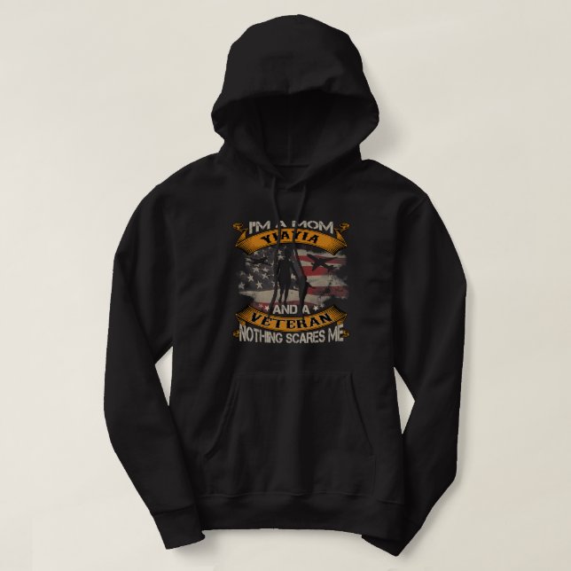 American Flag Im A Mom Yiayia And A Veteran 4th Of Hoodie (Design Front)