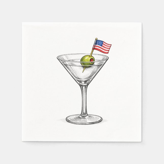 American Flag in a Martini Napkin (Front)