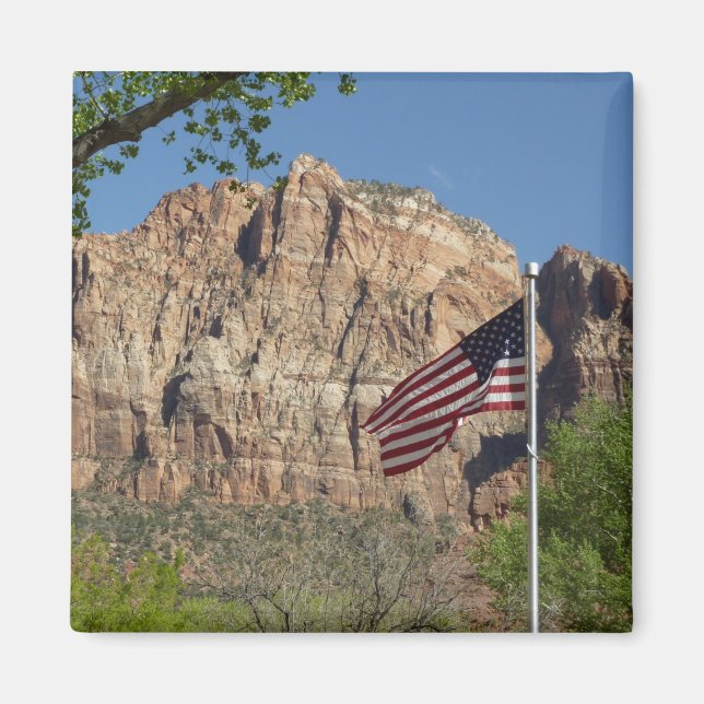 American Flag in Zion National Park I Magnet (Front)