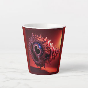 American Flag Infused Onto Mandelbrot Tube Latte Mug