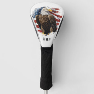 *~* American Flag .. Initials USA Bald Eagle AP16 Golf Head Cover