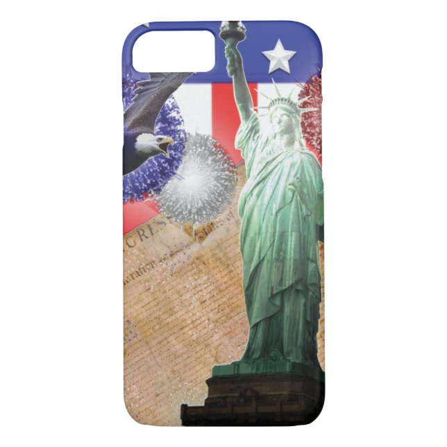 American Flag iPhone 7 case Liberty Fireworks (Back)