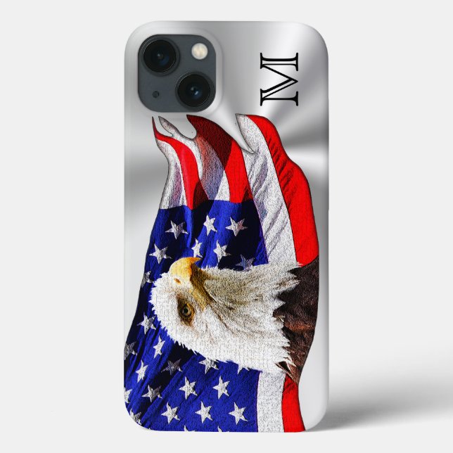 American Flag iPhone Cases Monogrammed (Back)