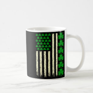 American flag irish shamrocks st patricks day men coffee mug
