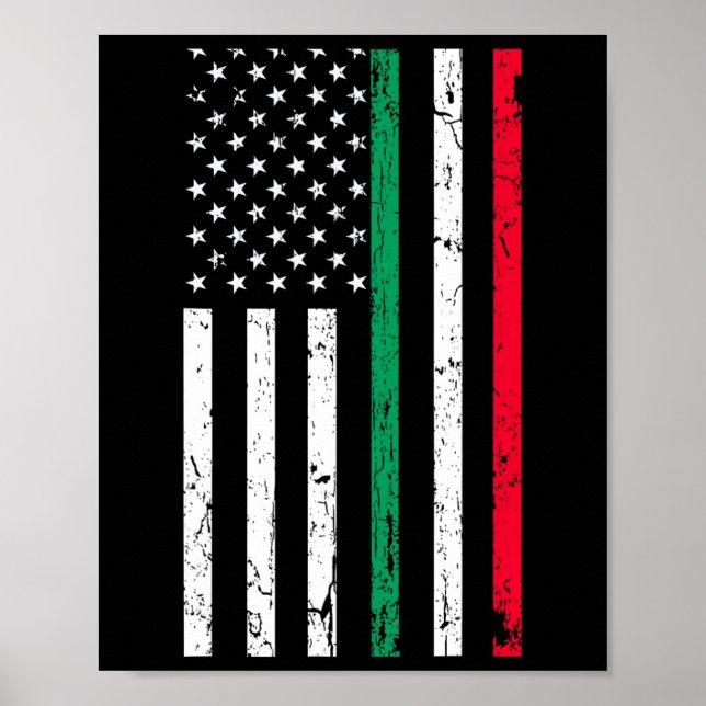 American Flag Italian American Pride 4th Of July  Poster (Front)