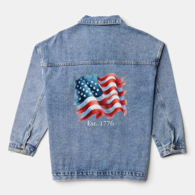 American Flag Jean Jacket (Back)