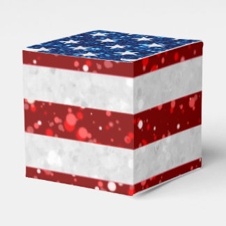 American Flag July 4th Glitter Favor Box