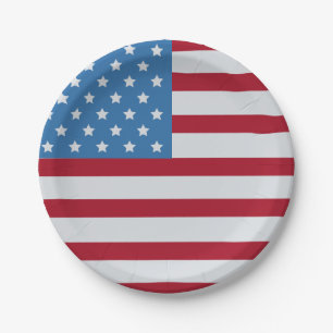 American Flag July 4th Paper Plate