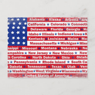 American flag July 4th Postcard