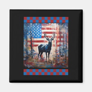 American Flag Jungle Hunting Lover Camo Deer Art H Magnet