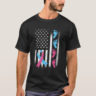 American Flag K And Blue Ribbon Pregnancy And Infa T-Shirt