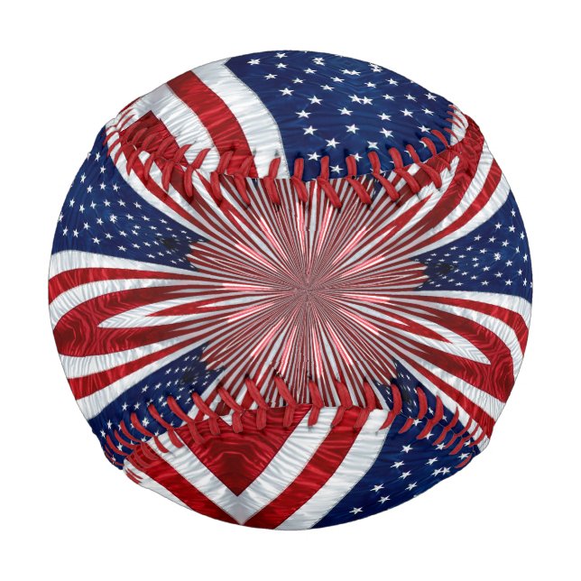 American Flag Kaleidoscope Abstract 1 Baseball (Front)
