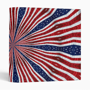 American Flag Kaleidoscope Abstract 2 Binder