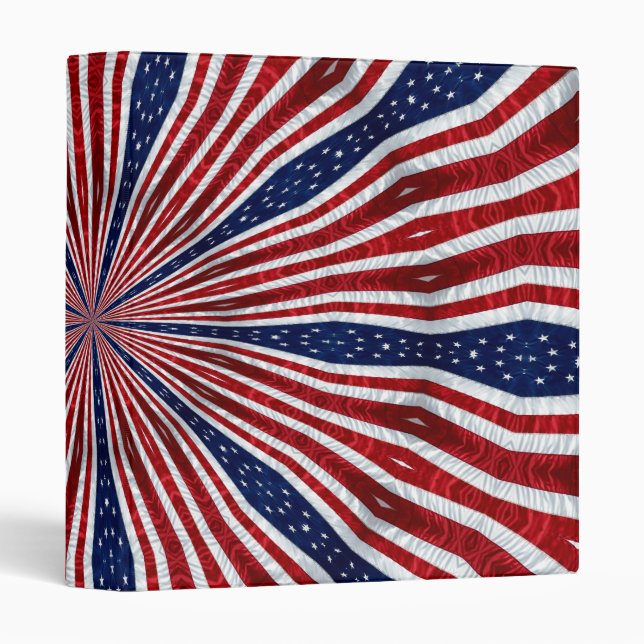 American Flag Kaleidoscope Abstract 2 Binder (Front/Spine)