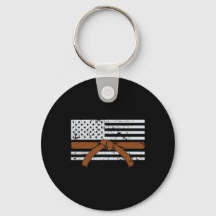 American Flag Karate Gift Tae Kwon Do Fighter Comt Keychain