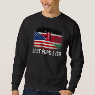 American Flag & Kenya Flag Best Pops Ever Family Sweatshirt