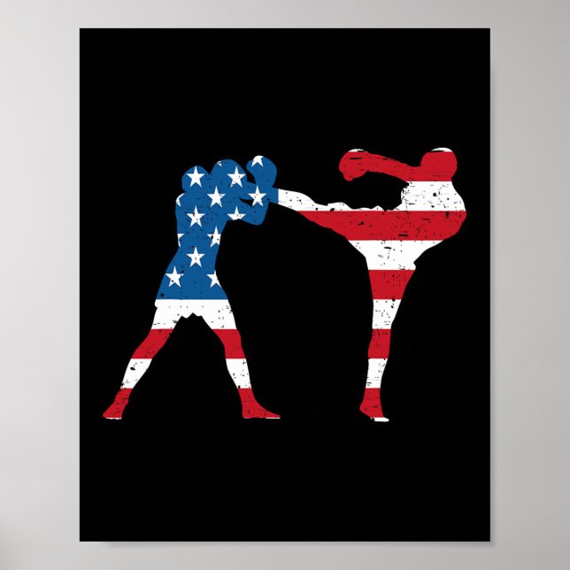 American Flag Kickboxing  Poster (Front)