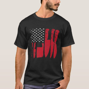American Flag Kitchen Butcher Knife Set T-Shirt