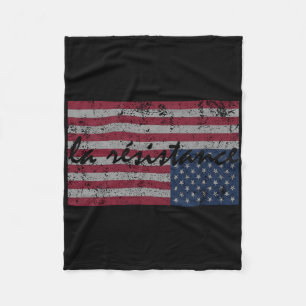 American Flag La Resistance Resist Upside Down Usa Fleece Blanket