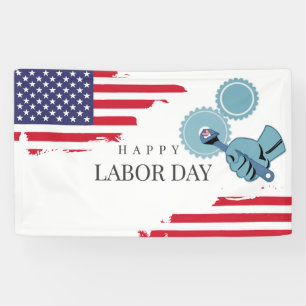 American Flag Labour Day Banner