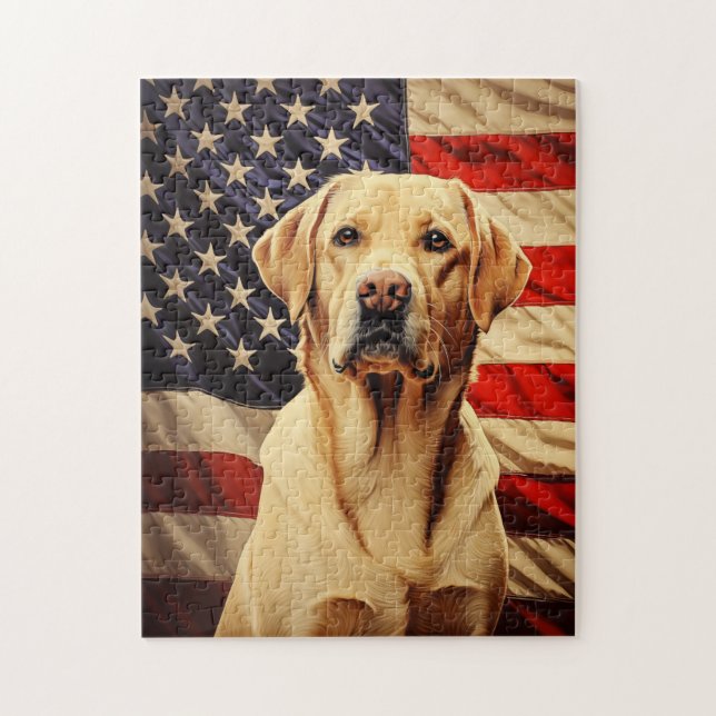 American Flag Labrador Jigsaw Puzzle (Vertical)