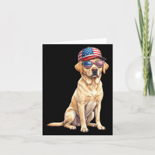American Flag Labrador Retriever Dog Yellow Lab Card