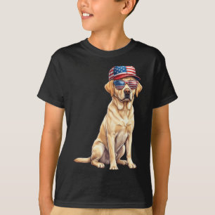 American Flag Labrador Retriever Dog Yellow Lab T-Shirt