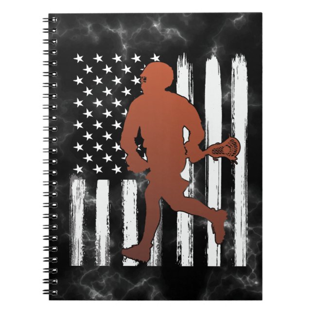 American Flag lacrosse Notebook (Front)