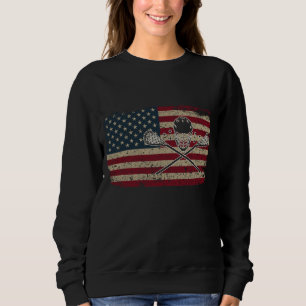 American Flag Lacrosse USA Lax Player Gift Idea Sweatshirt
