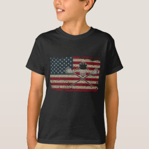 American Flag Lacrosse USA Lax Player Gift Idea T-Shirt