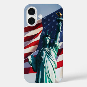 American Flag Lady Liberty iPhone 16 Case