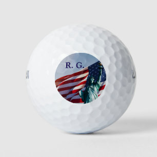 American Flag Lady Liberty Golf Balls