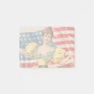 American Flag Lady Liberty Independence Post-it Notes