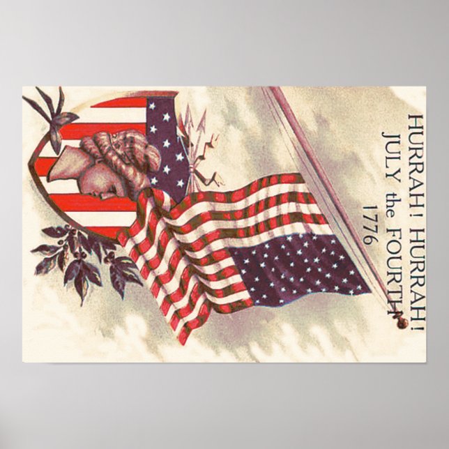 American Flag Lady Liberty Shield Poster (Front)