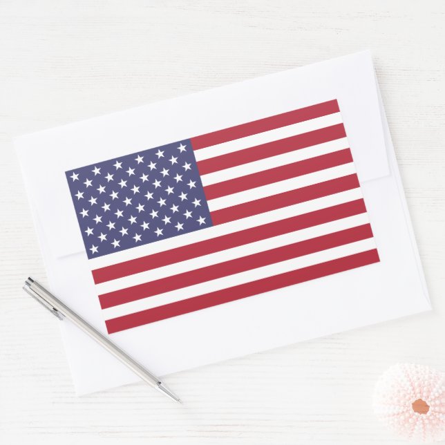 American Flag Large Rectangle Sticker (Envelope)