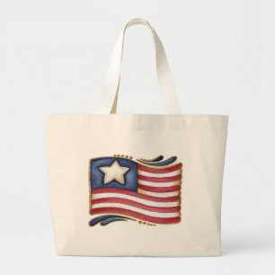 American Flag Large Tote Bag