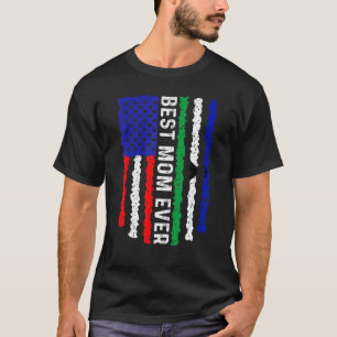 American Flag Lesotho Flag Best Mom Ever Family T-Shirt