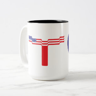 American Flag Letter T Monogram Two-Tone Coffee Mug