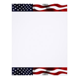 American Flag Letterhead, Custom American Flag Letterhead Templates